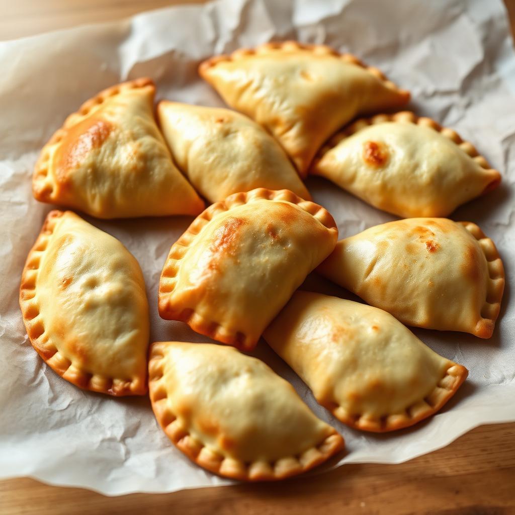 Golden hand-folded empanadas fresh from the fryer